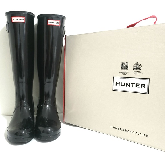 Hunter Shoes - Hunter | Original Tall Gloss Rain Boot in Black